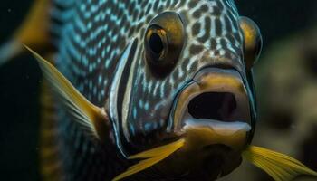 Multi colorato clown pesce nuoto nel bellissimo corallo scogliera subacqueo generato di ai foto