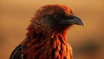 Multi colorato Gallo vicino su ritratto vetrine piuma bellezza nel natura generato di ai foto