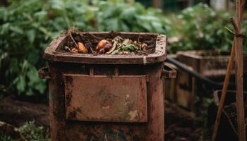 fresco biologico verdure cresciuto nel un' salutare verdura giardino all'aperto generato di ai foto