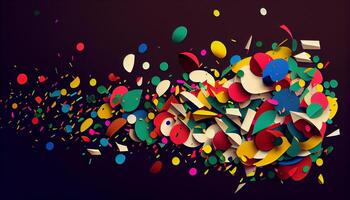 celebrazione di Multi colorato palloncini volante nel gioia ,generativo ai foto
