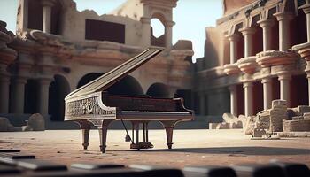 vecchio pianoforte con antico eleganza ,generativo ai foto