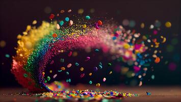 astratto Multi colorato coriandoli caduta a festivo celebrazione ,generativo ai foto