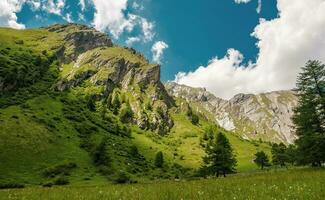 sbalorditivo Visualizza di austriaco Alpi nel estate. foto