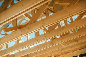 di legno tetto costruzione foto