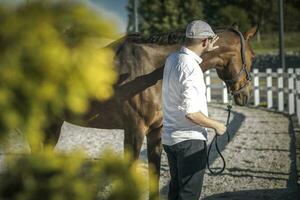 caucasico cavallo proprietario foto