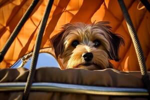 cane nel vero vita, contento momento con animale domestico ai generativo foto