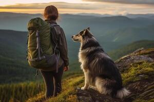 cane nel vero vita, contento momento con animale domestico ai generativo foto