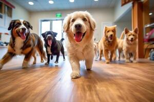 cane nel vero vita, contento momento con animale domestico ai generativo foto