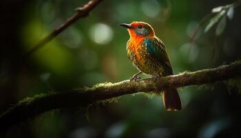 maschio ape mangiatore perching su ramo, vivace colori nel natura generato di ai foto