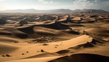 tranquillo scena di maestoso sabbia dune increspato generato di ai foto