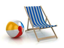 colorato spiaggia palla e spiaggia sedia foto