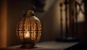 antico cherosene lanterna decorativo scena generato di ai foto