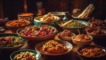 un abbondanza di fatti in casa guacamole per pranzo generato di ai foto