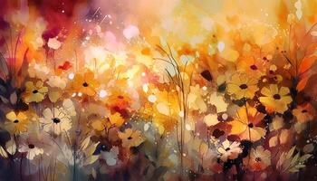 vivace autunno fogliame definisce natura dipinto bellezza generato di ai foto