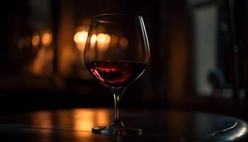 lusso rosso vino bottiglia riflette elegante celebrazione fondale generato di ai foto