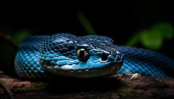 spaventoso vipera bobina, vicino su nel foresta generato di ai foto