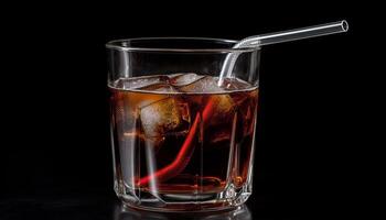 whisky highball, ghiaccio e agrume freschezza raffigurato generato di ai foto