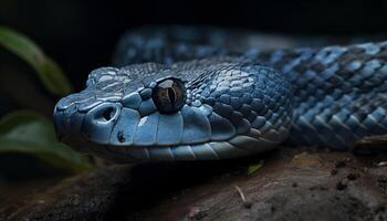 velenoso fossa vipera striscia attraverso tropicale foresta pluviale generato di ai foto