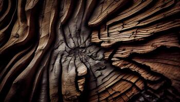 astratto modello su vecchio albero tronco ruvido superficie generato di ai foto