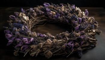 biologico mazzo di viola fiori profumazione in casa generato di ai foto