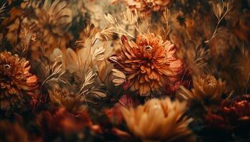 vivace natura mazzo ornato Multi colorato petali generato di ai foto