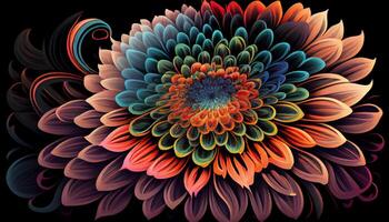 Multi colorato floreale fantasia fondale con ornato eleganza generato di ai foto