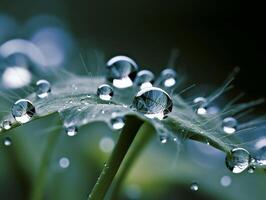 gocce di pioggia bellissimo macrofotografia ultra HD ai generato foto