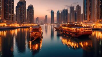 dubai marina simbolo di jumeirah spiaggia e il città di dubai, unito arabo Emirates generativo ai variazione 5 foto