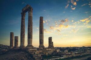 tempio di Ercole collocato su amman cittadella nel Amman, Giordania foto