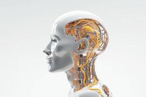 3d umanoide robotica, artificiale intelligenza, futuristico ai tecnologia. generativo ai foto