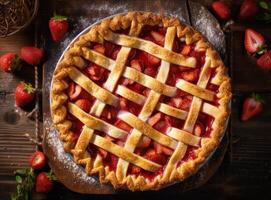 fragola crostata. illustrazione ai generativo foto