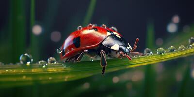 ai generato. ai generativo. foto realistico illustrazione di coccinella insetto. grafico arte