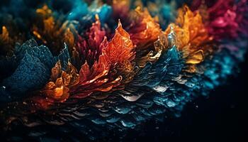 subacqueo caos vibrante, in profondità colori, liscio flusso generato di ai foto
