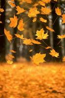 autunno caduta le foglie sfondo. illustrazione ai generativo foto