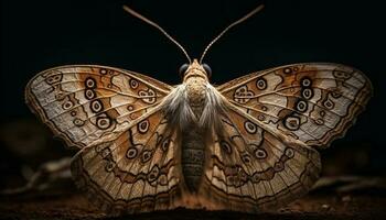 farfalla ala viene visualizzato bellezza nel natura generato di ai foto