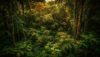 tropicale foresta pluviale bellezza nel natura, vivace colori generato di ai foto