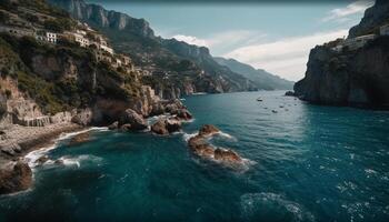 roccioso costa incontra nautico avventura nel amalfi generato di ai foto