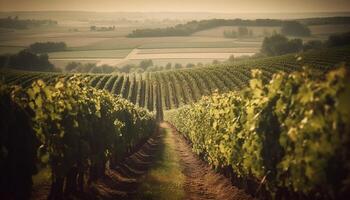 biologico vigneto nel chianti regione, maturo uva generato di ai foto