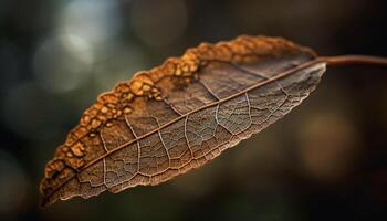 foglia vena modello su asciutto autunno pianta generato di ai foto