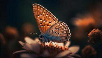 vivace farfalla impollina giallo fiore nel primavera generato di ai foto