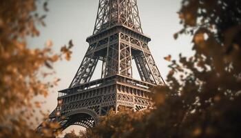 eiffel Torre francese eleganza, acciaio costruzione, maestoso generato di ai foto