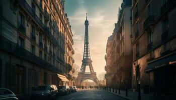 sole imposta su Parigi, un' città di storia generato di ai foto