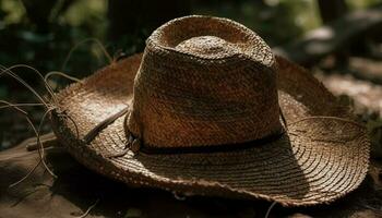 cannuccia cappelli nel natura, estate moda dichiarazione generato di ai foto