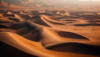 increspato sabbia dune nel arido Africa maestoso bellezza generato di ai foto