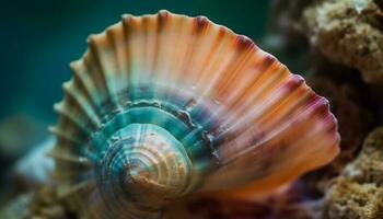 colorato conchiglia collezione vetrine bellezza nel natura generato di ai foto