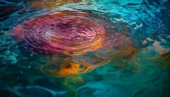 liscio subacqueo onda modello nel vivace colori generato di ai foto