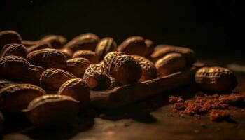 salutare nocciola merenda organico, fresco, e indulgente generativo ai foto