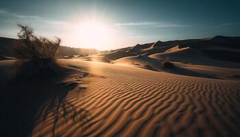 increspato sabbia dune nel arido Africa calore generato di ai foto