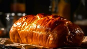 grigliato Maiale e Manzo fatti in casa pane rustico generato di ai foto