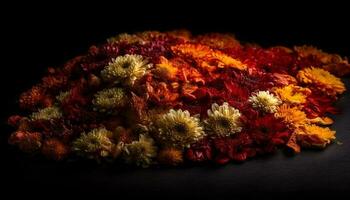 un' vivace mazzo di Multi colorato fiori, un' regalo di natura generato di ai foto